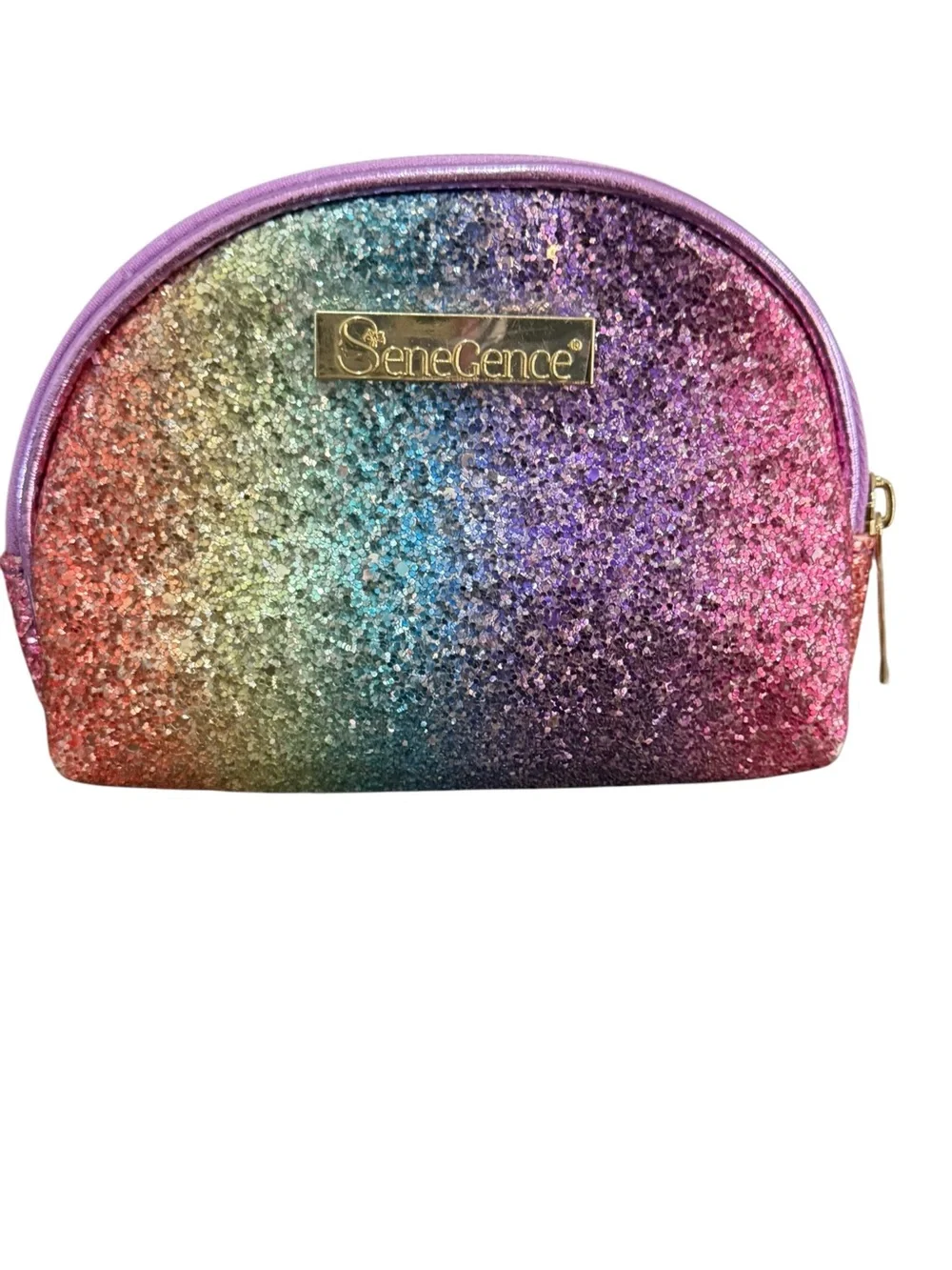 SeneGence Pink, Green, White & Rainbow Glitter Makeup Pouch 4 piece